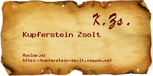 Kupferstein Zsolt névjegykártya